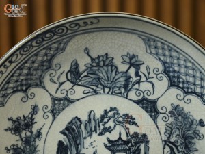 Đĩa trang trí men rạn cổ cảnh Xuân-Hạ-Thu-Đông, đường kính 26cm