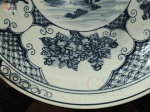 Đĩa trang trí men rạn cổ cảnh Xuân-Hạ-Thu-Đông, đường kính 26cm