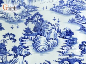 Đĩa trang trí vẽ cảnh sơn thủy 120cm