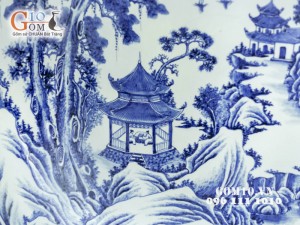 Đĩa trang trí vẽ cảnh sơn thủy 120cm