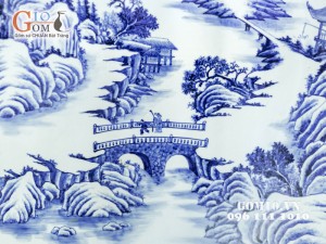 Đĩa trang trí vẽ cảnh sơn thủy 120cm