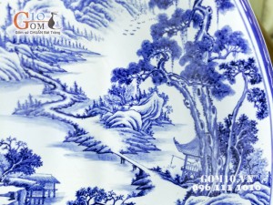 Đĩa trang trí vẽ cảnh sơn thủy 120cm