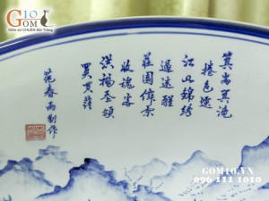 Đĩa trang trí vẽ cảnh sơn thủy 120cm