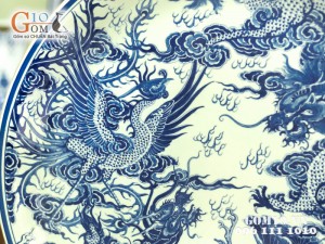 Đĩa trang trí vẽ tứ linh 40cm