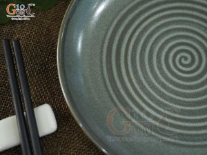 Đĩa tròn men mát xanh ngọc, đường kính 15cm