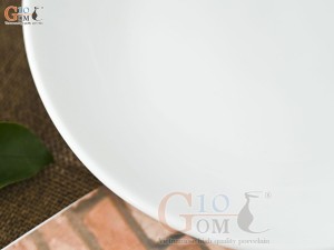 Đĩa tròn men trắng, đường kính 14cm