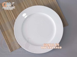 Đĩa tròn men trắng đường kính phi 18cm