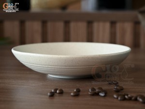 Đĩa tròn salad men kem tấm vẽ Bạch Liên, đường kính 19,5cm