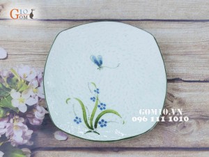 Đĩa vuông sần Đào chuồn ngọc 26cm