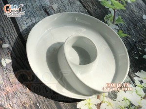 Đĩa xoắn men trắng, đường kính 26cm
