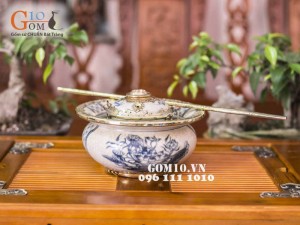 Điếu bát men rạn vẽ sen