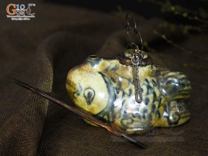 Điếu con giống dáng Cá men rạn cổ, cao 9cm