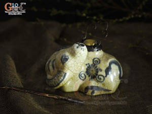 Điếu con giống dáng Trâu men rạn cổ, cao 9cm