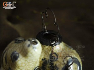 Điếu con giống dáng Trâu men rạn cổ, cao 9cm