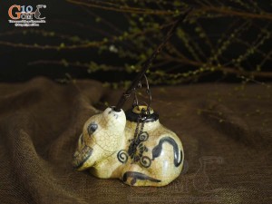 Điếu con giống dáng Trâu men rạn cổ, cao 9cm