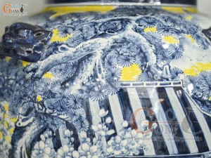 Đôi chóe men tràm cổ vẽ Bách Nhi Bách Phúc điểm màu, 50L