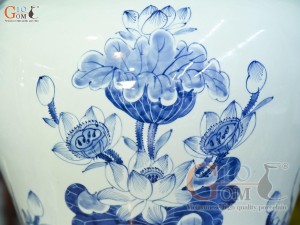 Đôi chóe men lam cổ vẽ Phúc Đức cuốn thư, 30L