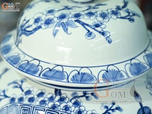 Đôi chóe men lam cổ vẽ Phúc Đức cuốn thư, 30L