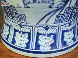 Đôi chóe men lam vẽ tứ cảnh Tùng Cúc Trúc Mai, 30L