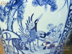 Đôi chóe men lam vẽ tứ cảnh Tùng Cúc Trúc Mai, 30L