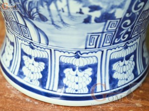 Đôi chóe men lam vẽ tứ cảnh Tùng Cúc Trúc Mai, 30L