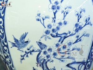 Đôi chóe men lam vẽ tứ cảnh Tùng Cúc Trúc Mai, 30L