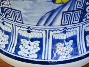 Đôi chóe men màu vẽ tứ cảnh Tài Lộc, 20L