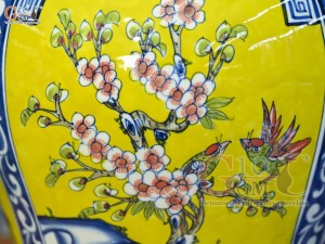 Đôi chóe men màu vẽ tứ cảnh Tài Lộc, 20L