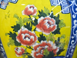 Đôi chóe men màu vẽ tứ cảnh Tài Lộc, 20L