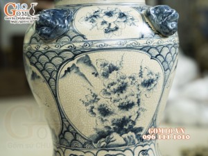 Đôi chóe men rạn cổ họa tiết Tứ Cảnh, 7L