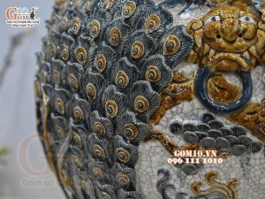 Đôi chóe men rạn đắp nổi kênh đuôi Công Đào cao cấp, 25L