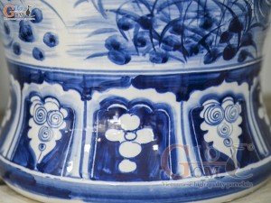 Đôi chóe men trắng vẽ Chép Sen tràm cổ, 30L