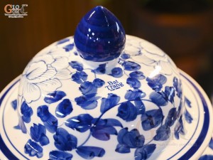 Đôi chóe men trắng vẽ hoa Phù Dung, 20L