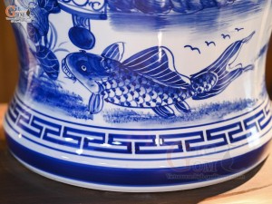 Đôi chóe men trắng vẽ Phúc Đức, 30L