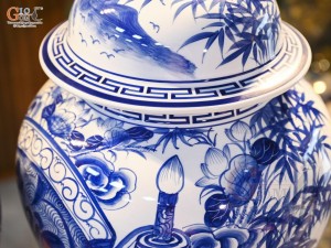 Đôi chóe men trắng vẽ Phúc Đức, 30L