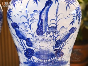 Đôi chóe men trắng vẽ Phúc Đức, 30L