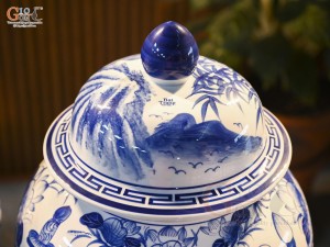 Đôi chóe men trắng vẽ Phúc Đức, 30L