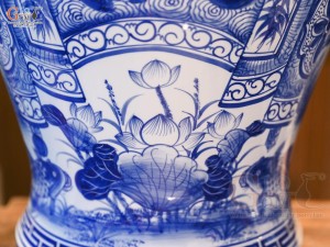 Đôi chóe men trắng vẽ Phúc Đức, 30L