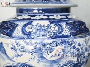 Đôi chóe men trắng vẽ Trĩ Đào phú quý tràm cổ, 30L