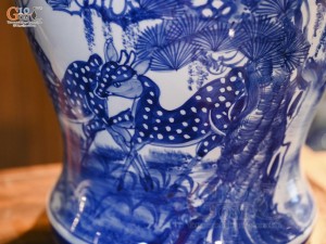 Đôi chóe men trắng vẽ Tùng Hạc Trường Xuân, 20L