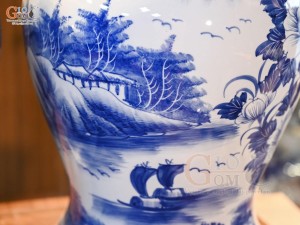 Đôi chóe men trắng vẽ Tùng Hạc Trường Xuân, 20L