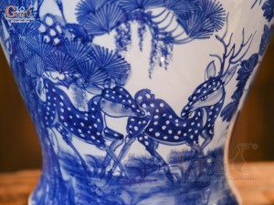 Đôi chóe men trắng vẽ Tùng Hạc Trường Xuân, 20L