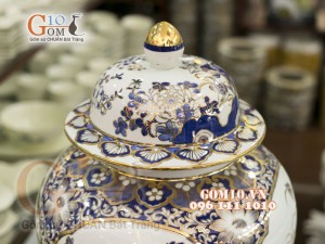 Đôi chóe vẽ Vàng cao cấp họa tiết Tứ Cảnh, 40 Lít ( 1 Đôi )