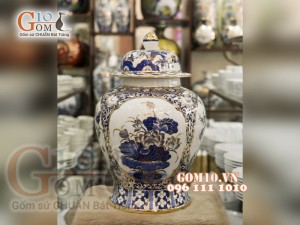 Đôi chóe vẽ Vàng cao cấp họa tiết Tứ Cảnh, 40 Lít ( 1 Đôi )