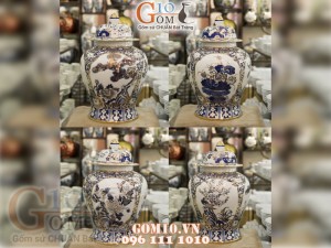 Đôi chóe vẽ Vàng cao cấp họa tiết Tứ Cảnh, 30 Lít ( 1 Đôi )