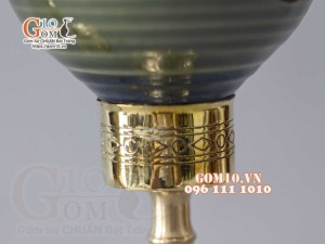Đôi đèn dầu chân đồng tiện ganh Cao 25cm ( Chưa bóng )