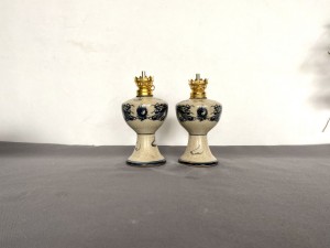 Đôi đèn dầu men rạn hoạ tiết rồng , cao 16cm