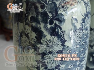 Đôi lọ lục bình họa tiết  tùng công phú quý, cao 1m6