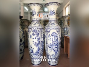 Đôi lọ lộc bình họa tiết Tứ Cảnh cao 1m6