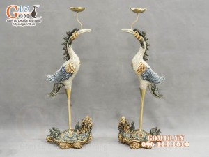 Đôi lọ vuông men rạn đắp nổi Tứ cảnh cao cấp, cao 50cm